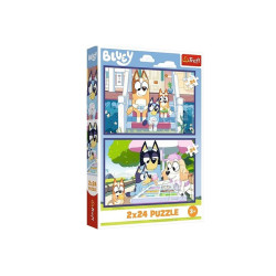 PUZZLE 2x24 Zabawna Bluey 34446
