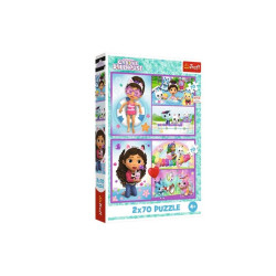 PUZZLE 2x70 Baw się z Gabby 34438