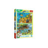 PUZZLE 2x70 Trefliki w Krainie Zwierząt 34445