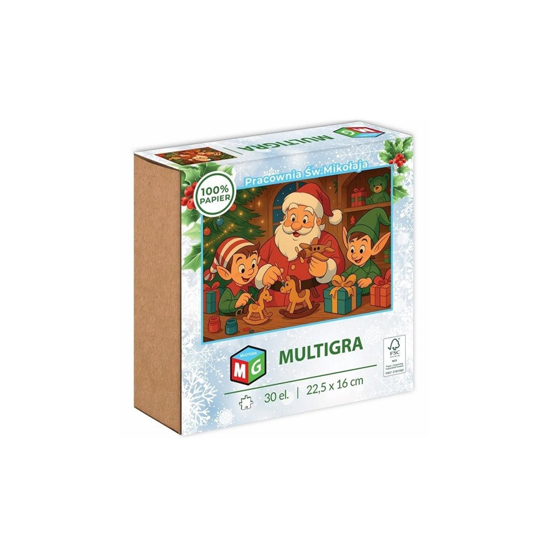 Puzzle 30el Pracownia św.Mikołaja papierowe 30007