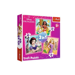 PUZZLE 3w1 Piękne kwiaty /Disney Princess 34875