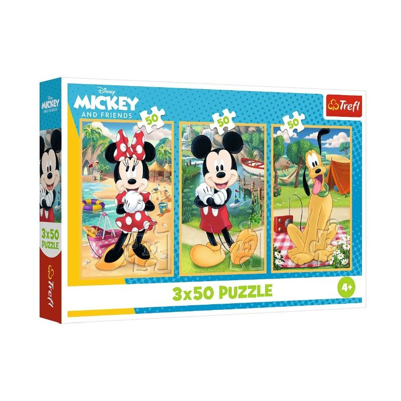 PUZZLE 3x50 Myszki na wakacjach /Disney 34881