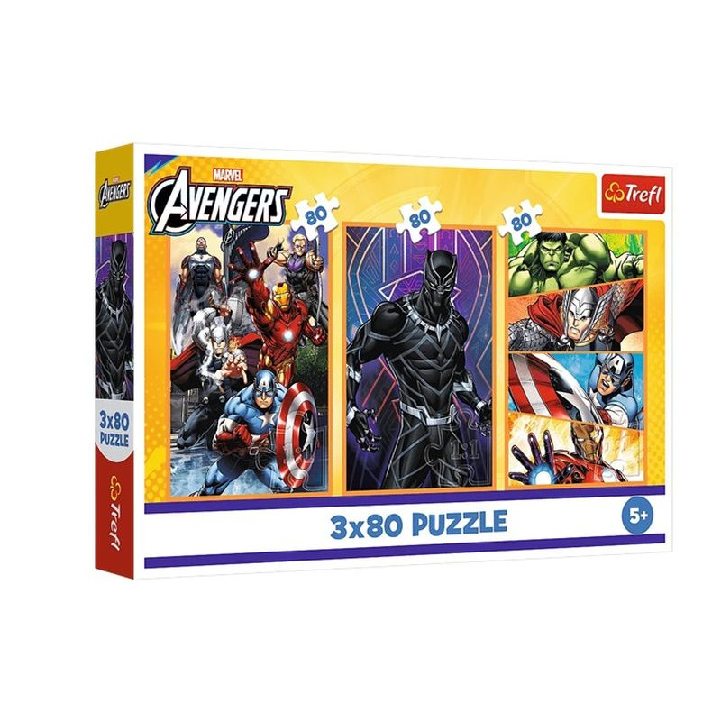 PUZZLE 3x80 Dni pełne akcji /Disney Marvel 34883