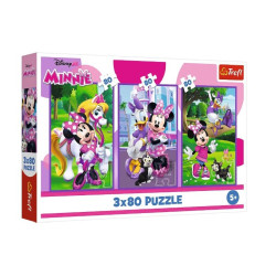 PUZZLE 3x80 Minnie i przyjaciele /Disney 34889