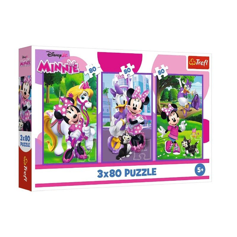 PUZZLE 3x80 Minnie i przyjaciele /Disney 34889