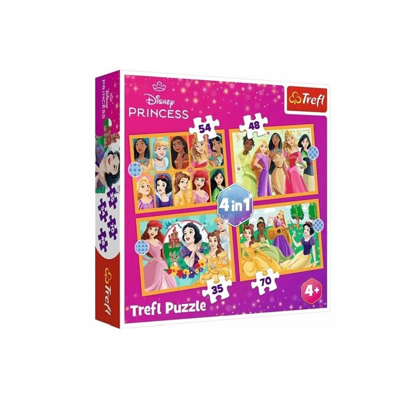 PUZZLE 4w1 Bajkowe historie/Disney Princess 34651
