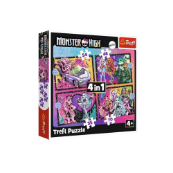 PUZZLE 4w1 Elekryzujący dzień Monster High 34655