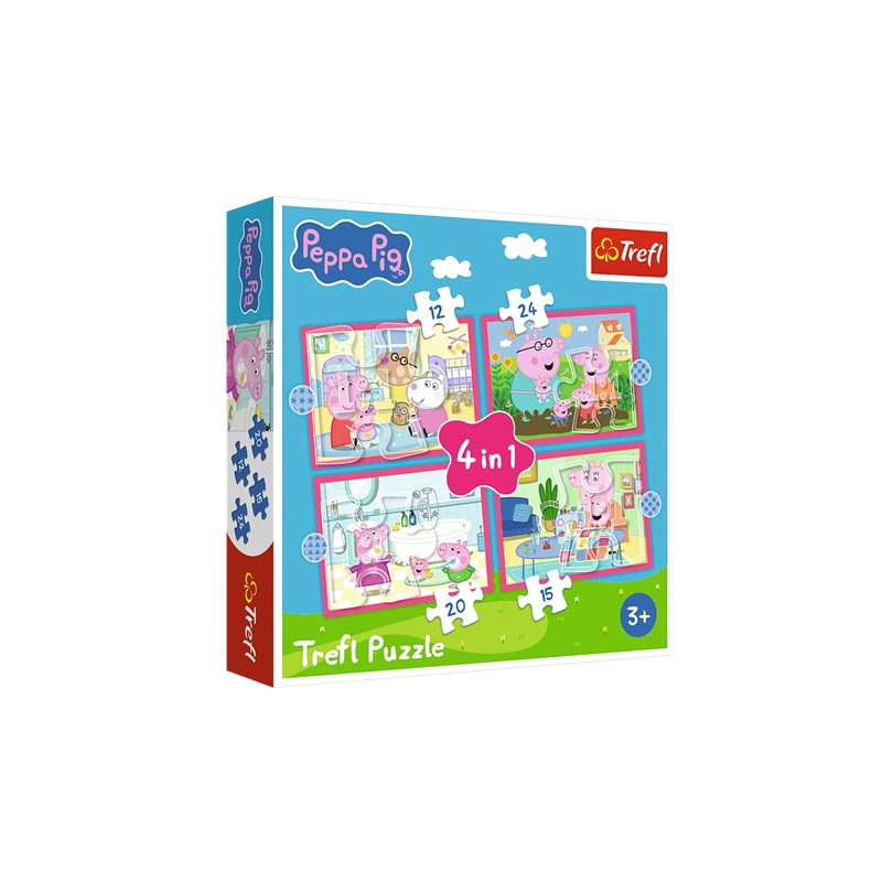 PUZZLE 4w1 Peppa uwielbia przygody 34672