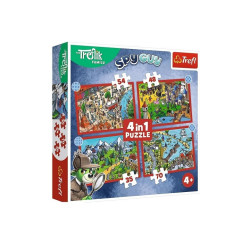 PUZZLE 4w1 Podróże Treflików 34675