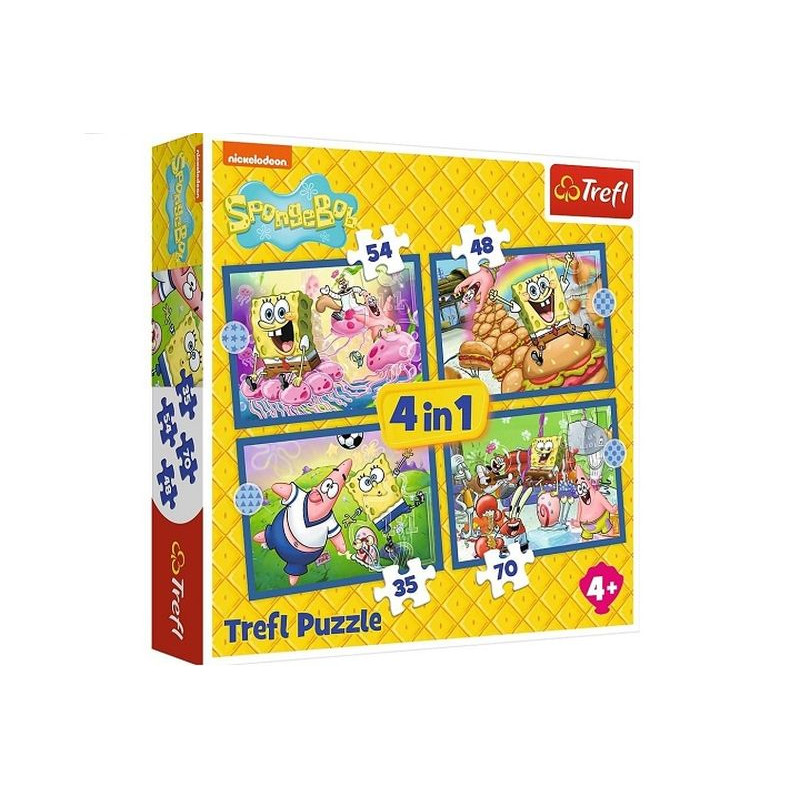 PUZZLE 4w1 Podwodne życie SpongeBoba 34674