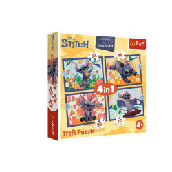 PUZZLE 4w1 Wakacje na Hawajach/Disney Stitch 34666