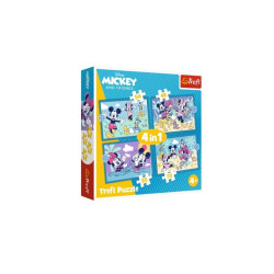 PUZZLE 4w1 Zabawne zdarzenia Myszki Miki 34669