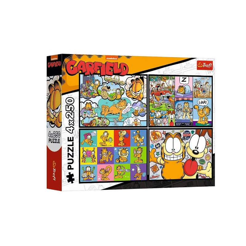PUZZLE 4x250 Garfield nie lubi poniedziałków 13344