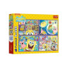 PUZZLE 4x250 Szalony świat Sponge Boba 13342