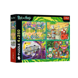 PUZZLE 4x250 Zakręcony świat Ricka_Morty_ego 13338
