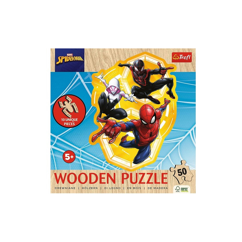 PUZZLE 50 DrewnKontur Spiderman got.d/akcji 20280
