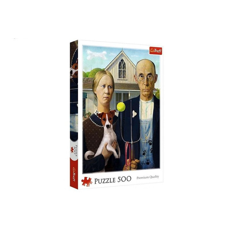 PUZZLE 500 American Gothic: Psia Edycja 37526