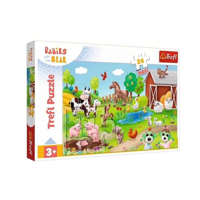 PUZZLE MAXI 24 Bobaski i zwierzęta/KAZSTUDIO 14372