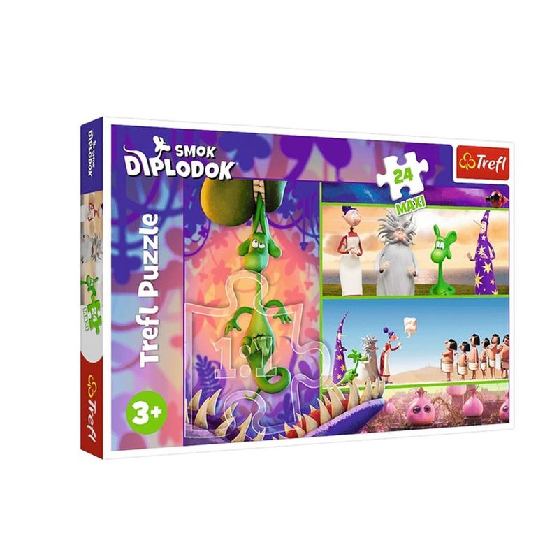 PUZZLE MAXI 24 Ciekawski Smok Diplodok 14376