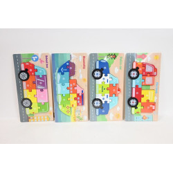 Puzzle pojazdy 11x22cm 6rodz HPAW01 44195