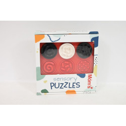 Puzzle sensoryczne kółeczka kontrastowe 843 68437