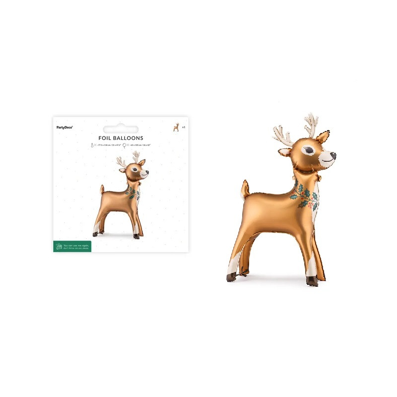 Stojący balon foliowy Renifer mix 98404