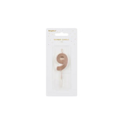 Świeczka urodz.Cyferka 9 róż.złoto 4,5cm 36789