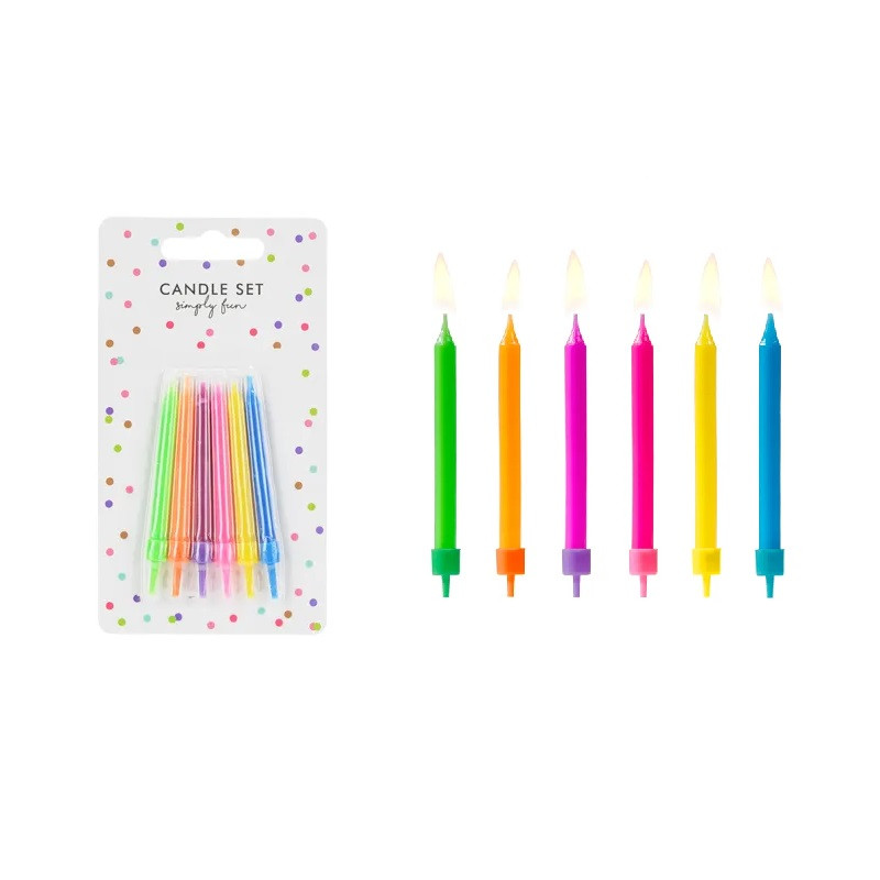 Świeczki urodz.Kolorowe mix 6,5cm A6 38782