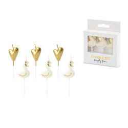Świeczki urodz.Lovely Swan mix 3,5-4cm A6 16535