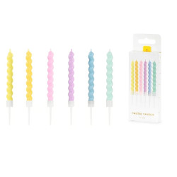 Świeczki urodz.zakręcone 8,5cm mix A6 20658