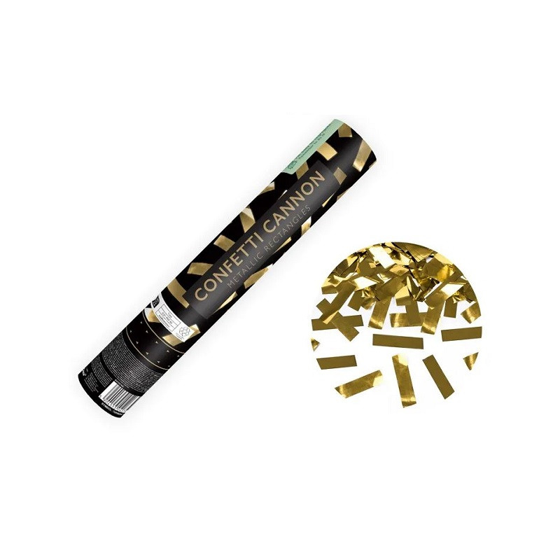  Tuba z konfetti złoty 28cm 40793
