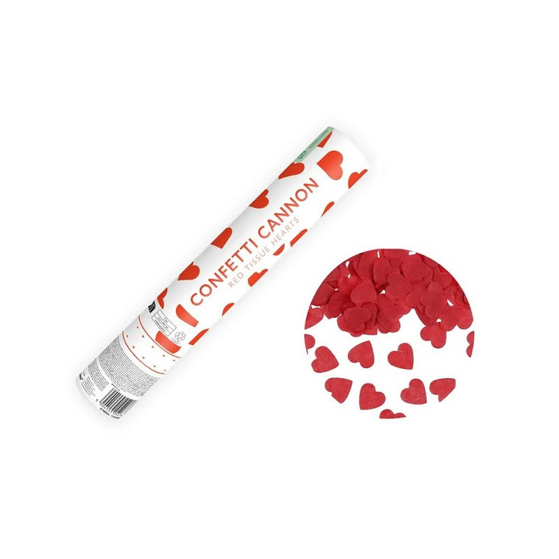  Tuba z sercami czerwone 28cm 40762