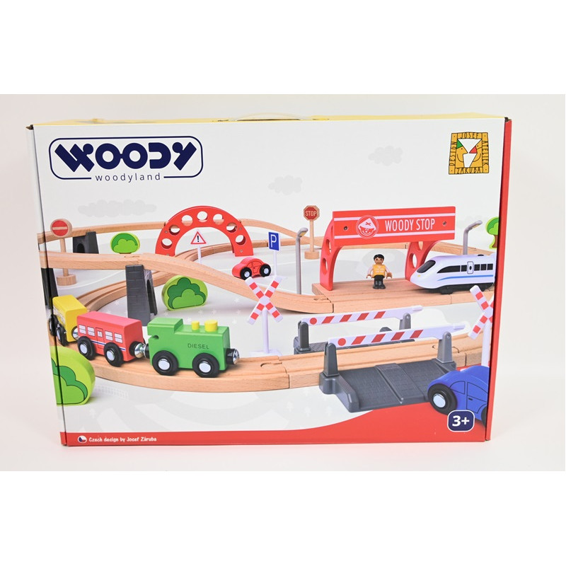WOODYLAND Drew.kolejka el.lokom.wiadukt 60el 30647