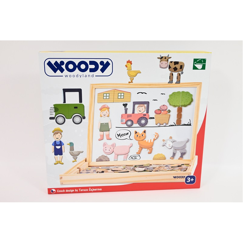WOODYLAND Dwustr.tabl.magn.ze zwierząt.91214 12148