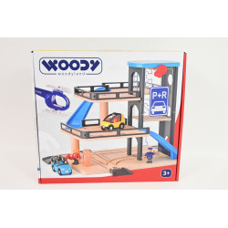 WOODYLAND Garaż z autkami i lądow.d/helikopt.30746