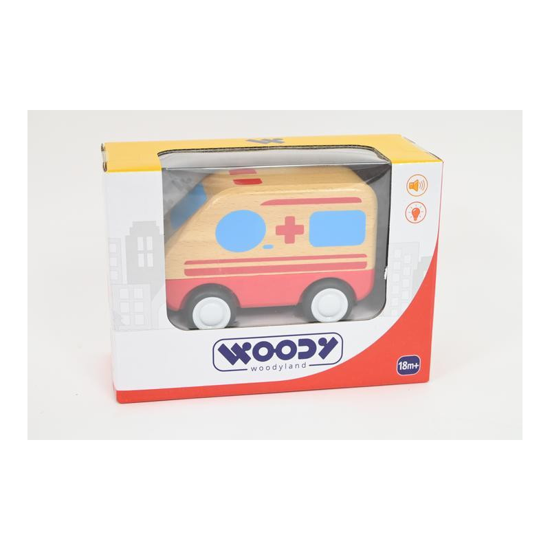 WOODYLAND Karetka z św/dźw pull-back 92045 20457