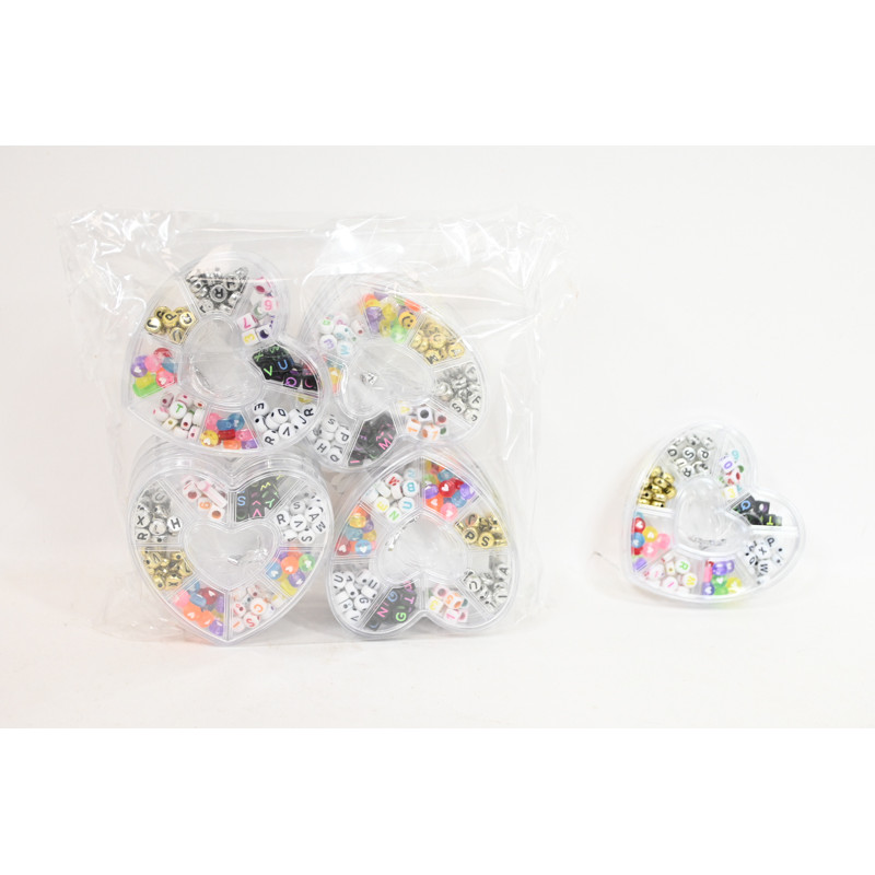 Zestaw koralików 100el Serce 012596 91306