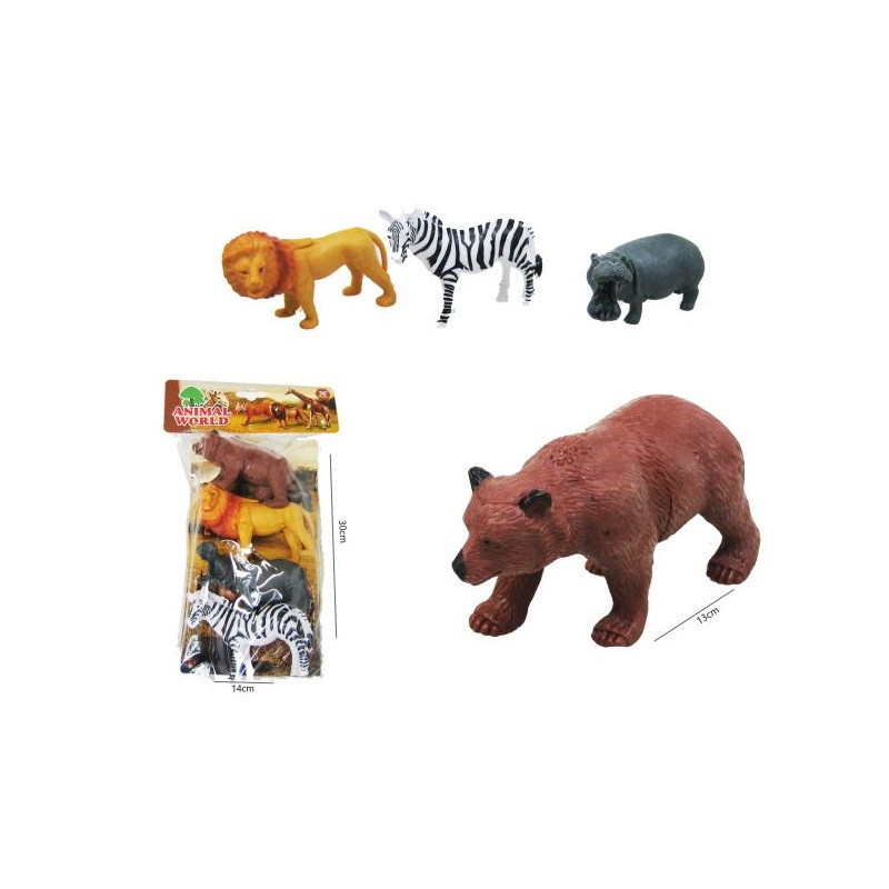 Zwierzęta dzikie 4szt 12-14cm H13808 49626