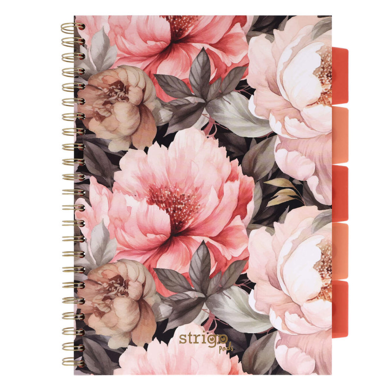 KOŁOZE.A4 100K   5PRZEK. KWIATY BEŻOWY STRIGO PADS076