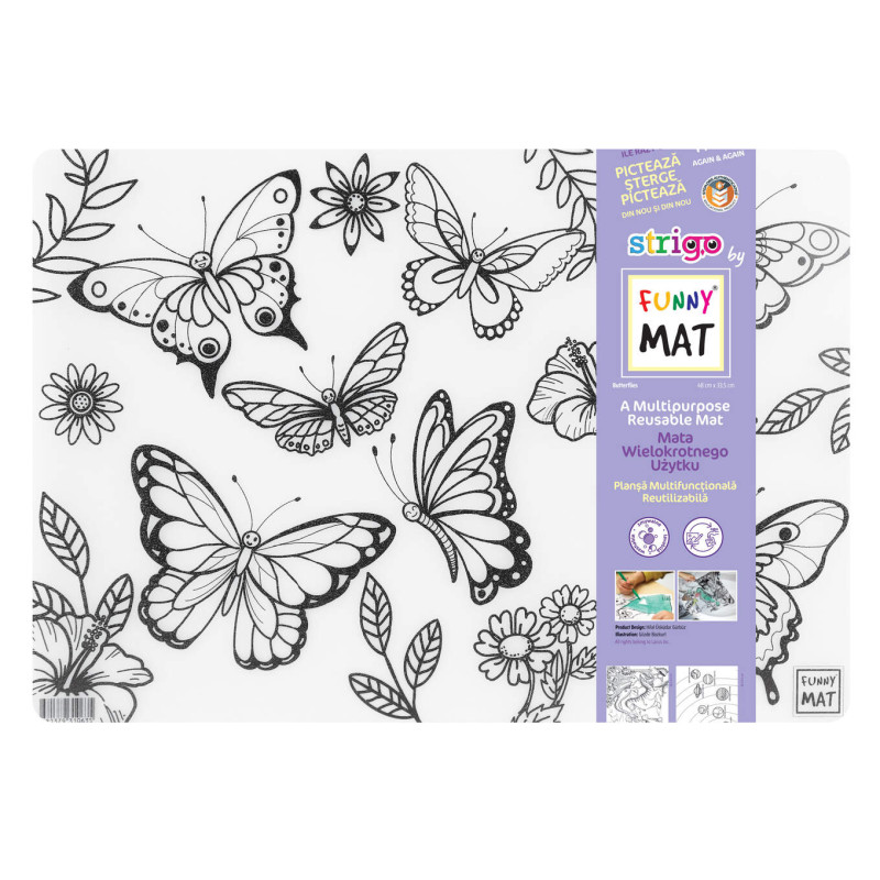 MATA FUNNY TRANSPARENT.48*33,5CM MOTYLKI STRIGO SFU1063