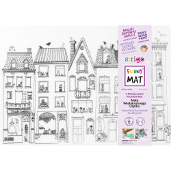 MATA FUNNY TRANSPARENT.48*33,5CM BUDYNKI Z KOTAMI STRIGO SFU1143