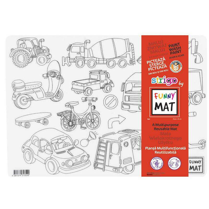 MATA FUNNY TRANSPARENT.25*35CM POJAZDY STRIGO SFU1352