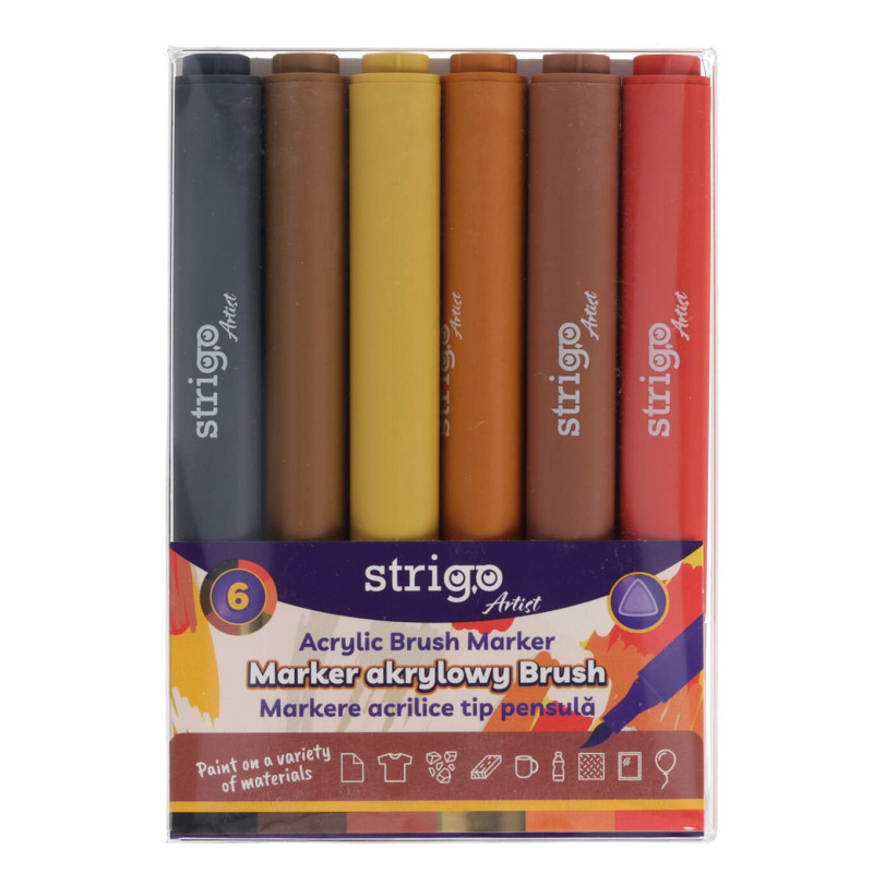 MARK.AKRYL.6K KOŃCÓWKA BRUSH TRÓJKĄTNA OBUDOWA ZEST. 6 STRIGO SSC433