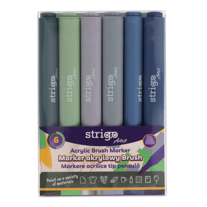 MARK.AKRYL.6K KOŃCÓWKA BRUSH TRÓJKĄTNA OBUDOWA ZEST. 8 STRIGO SSC429