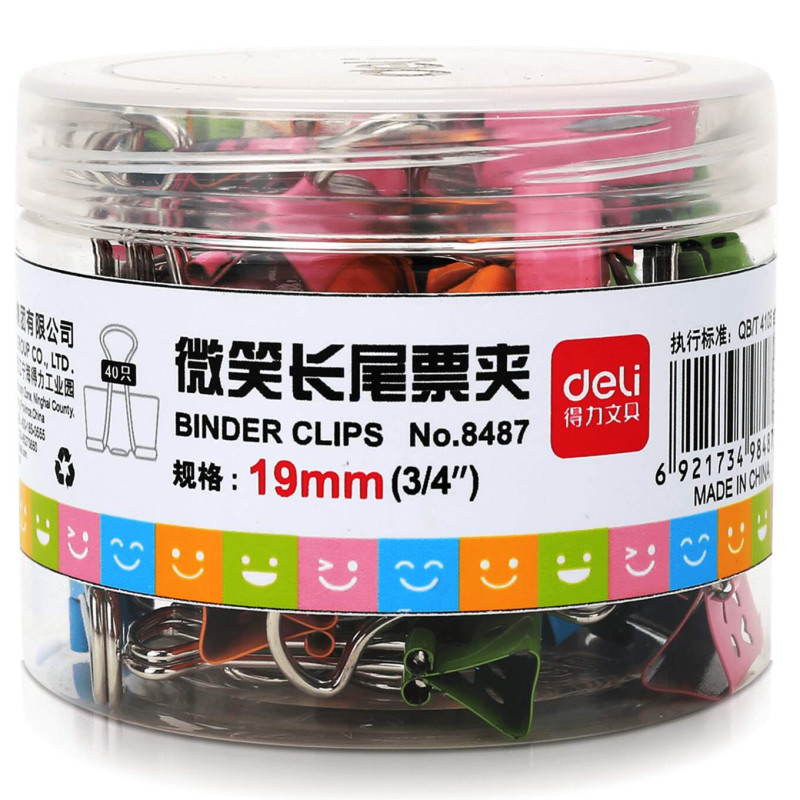 KLIPS DO AKT 19MM BUŹKI UŚMIECHNIĘTE 40SZT E8487 DELI