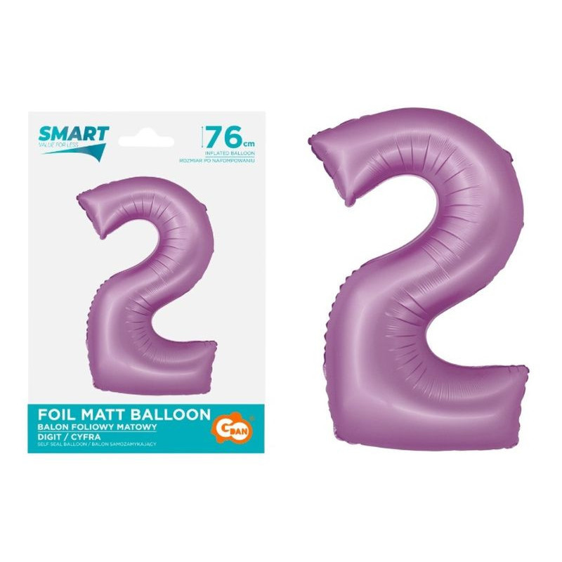 Balon fol Smart Cyfra2 lawendmat76cm CH-SLW2 58694