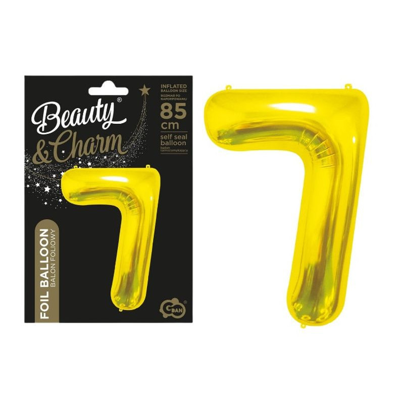 Balon folia B_C Cyfra7 złota 85cm CH-HZL7 81029