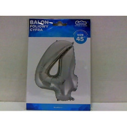 Balon foliowy Cyfra4 srebrna 85cm BC-HSR4 09474