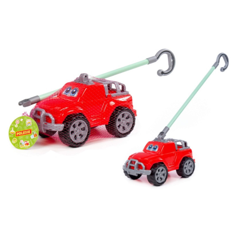 Samochód do pchania Deni z rączką czerw 74987