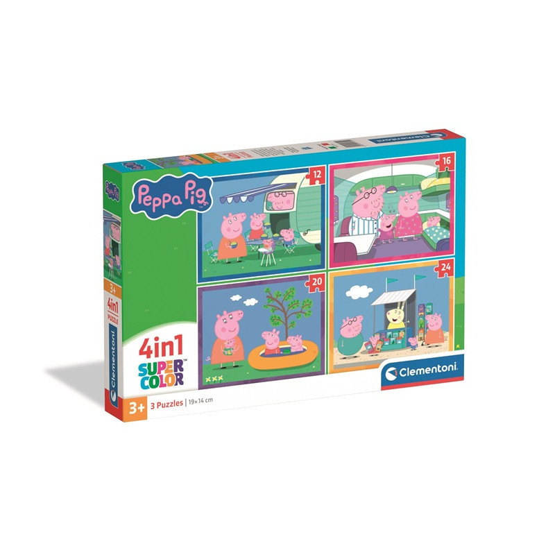 CLE puzzle 4w1 SuperKolor Peppa Pig 21751